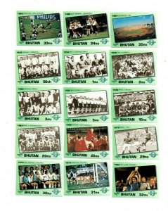 SPECIAL LOT Bhutan 1991 1028-42 - World Cup - 10 Sets in FULL SHEETS - IMPERF