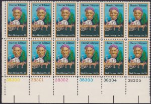 1744 Harriet Tubman Plate Block MNH