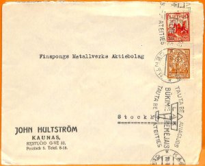 99338 - LITHUANIA - POSTAL HISTORY - Advertising postmark COVER to SWEDEN 1934-
