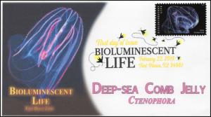 18-062, 2018, Bioluminescent Life, DCP, Deep-sea Comb Jelly, First Day Cover