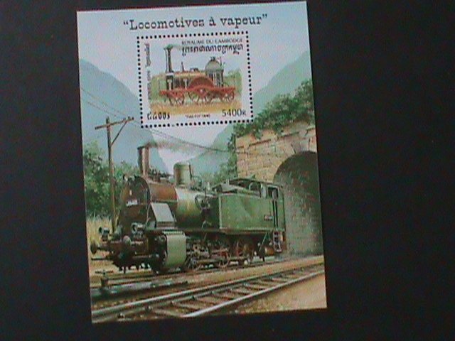 ​CAMBODIA-1999-SC#1803-  ANTIQUE CLASSIC TRAIN MNH S/S VF HARD TO FIND