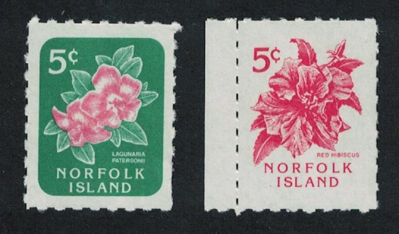 Norfolk Hibiscus Lagunaria Flower designs as 1960 issues 2v SG#600-601