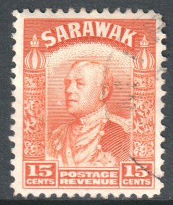 Sarawak Scott 123 - SG115, 1934 Sir Charles Vyner Brooke 15c Orange used