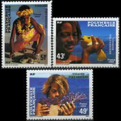 FR.POLYNESIA 1986 - Scott# 430-2 Boys Set of 3 NH