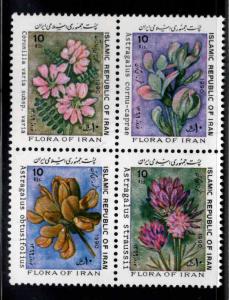 IRAN Scott 2411 MNH** Flower stamp block