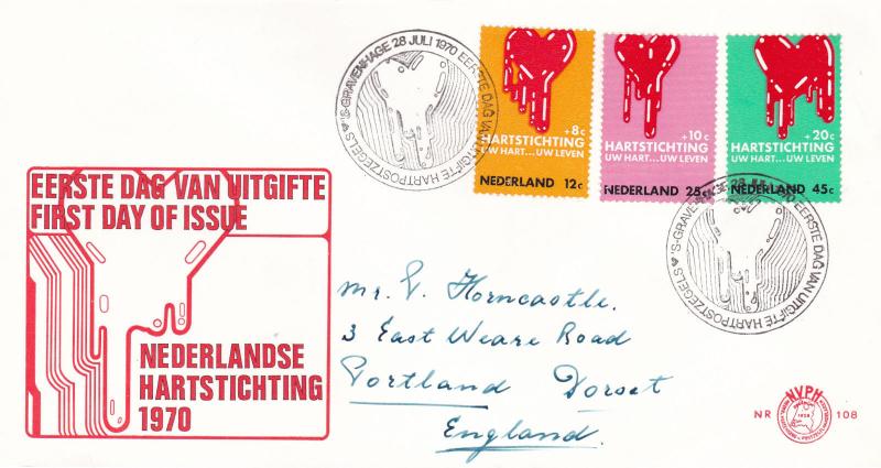 Netherlands 1970 Heart Foundation FDC VGC No.108