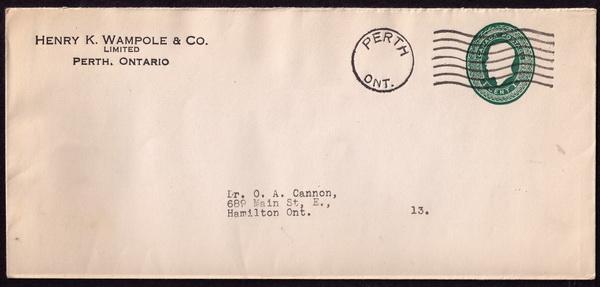 Canada #  EN503-30  cover to Hamilton Cat $ 10