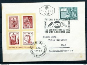 Austria 1965 FDC Ersttag Special cancel  Stamp Day 11138