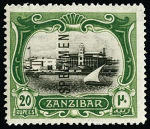 ZANZIBAR 1908 (SPECIMEN) SG240s