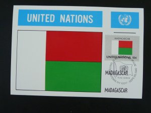 national flag of Madagascar maximum card United Nations UNO 1980