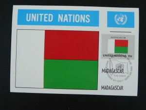 national flag of Madagascar maximum card United Nations UNO 1980