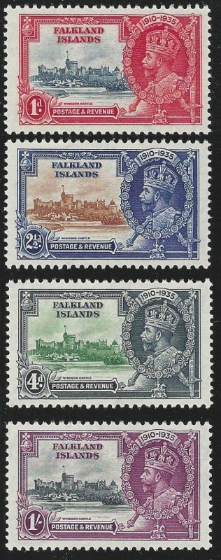 Falkland Islands-Scott #77-80, MH, Silver Jubilee Issue, CV $55.00