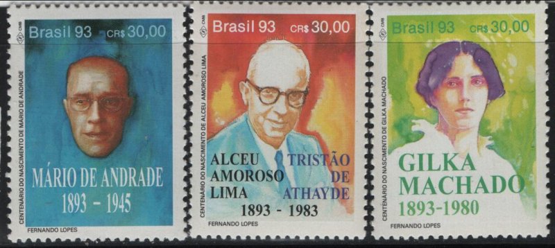 BRAZIL, 2427-2429, MNH, 1993, POETS