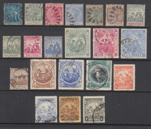 Barbados Sc 16//176 used. 1861-1932 issues, 21 different, sound, F-VF group.