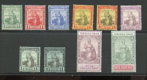 TRINIDAD & TOBAGO 1913/14 BRITANNIA SCOTT #1-2,4-11 F/VF OG MINT HINGED AS SHOWN