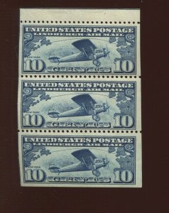 C10a Lindbergh Air Mail POSITION O Mint Booklet Pane of 3 Stamps NH (By 1403) 