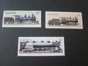 Canada 1984 Sc 1038,1073,1120 Train MNH