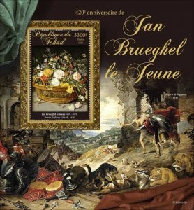 Chad - 2021 Jan Brueghel the Younger - Stamp Souvenir Sheet - TCH210242b