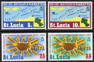 St. Lucia Sc #249-252 Mint Hinged