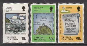 TRISTAN DA CUNHA - 1985 CENTENARY OF LOSS OF LIFEBOAT - 3V MINT NH