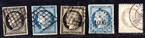 FRANCE 1849 SCOTT # 3 , 6  & # 52 CHOICE FOUR MARGIN COPIES