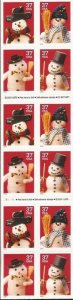 US Stamp 2002 Christmas Snowmen - Booklet of 20 Stamps #3687b