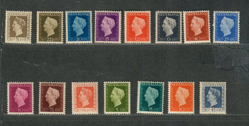 Netherlands Sc#286-300 M/NH/VF, Cv. $118