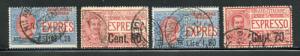 ITALY-Scott #E10-E13, Used, Cat. $273.12
