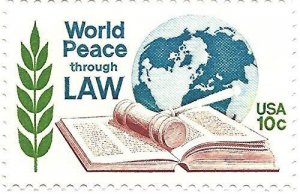 1975 World Peace Through Law Single 10c Postage Stamp, Sc#1576, MNH, OG