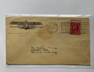 USA LETTER FROM K LISSIUK PHILATELIC CO. INC NEW YORK ,TO SAN JOSE COSTA RICA , 