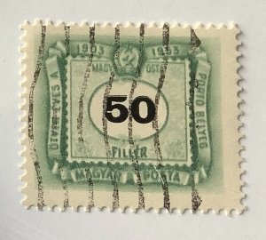 Hungary 1953 Scott J222  used - 50f, Numeral