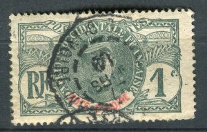 FRENCH COLONIES: COTE IVORY 1906 Faidherbe/Palms issue used 1c. fair Postmark