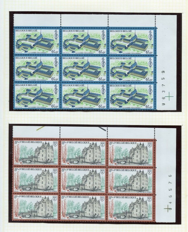 BELGIUM SELECTION B BLOCKS ON  PAGES MINT NEVER HINGED & USED