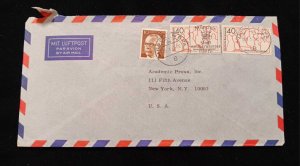 C) 1974, GERMANY, AIR MAIL, ENVELOPE SENT TO THE UNITED STATES. MULTIPLE STA. XF