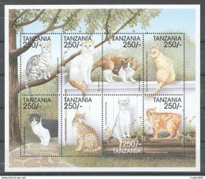 Tanzania Fauna Pets Cats Sh ** Stamps Pk050