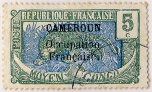 CAMEROUN - 1916 - YV.70/MI.33 5c Panther Occupation Française - Used