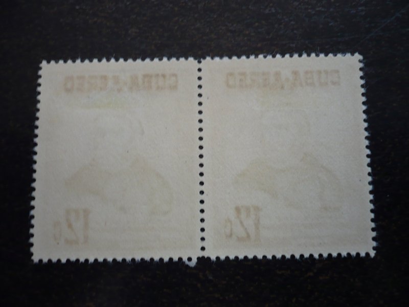 Stamps - Cuba - Scott# C129 - Mint Hinged Single Stamp in Pairs