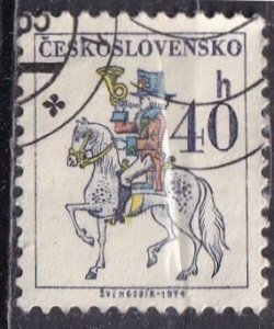 Czechoslovakia Sc. #1970 (used cto) 40h post rider (1974)
