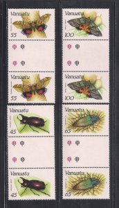 VANUATU SC# 457-60  GUTTER PAIRS  FVF/MNH 1987