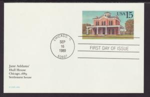 US UX134 Hull House Postal Card U/A FDC