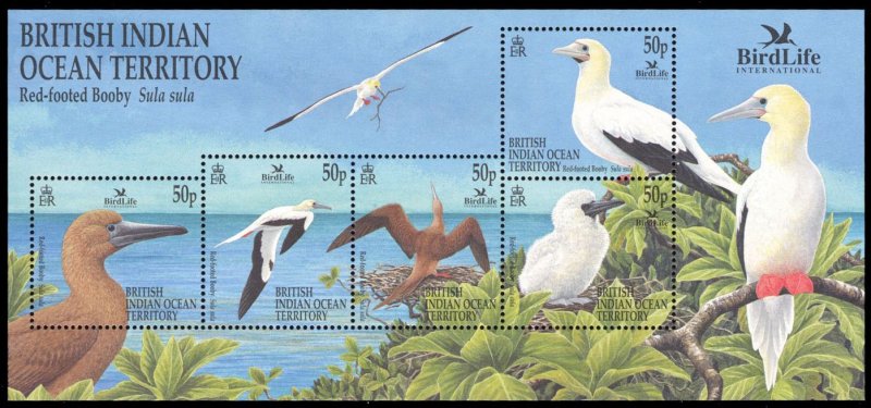 B.I.O.T. MNH S/S 244 Red Footed Botty Bird 2002
