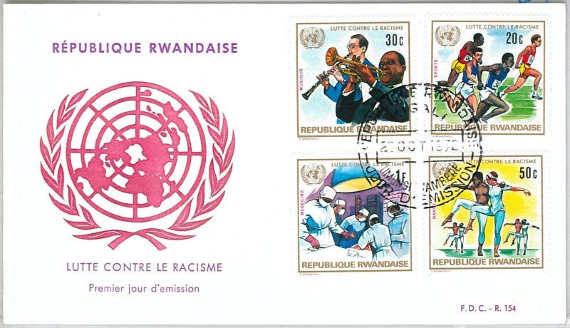 61603 -  RWANDA - POSTAL HISTORY - FDC COVER: MUSIC sport DANCE medicine 1972