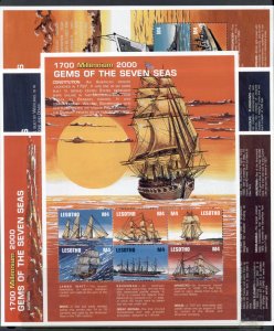Lesotho 1999 Gems of the Seven Seas, Ships 4x MSXL CTO
