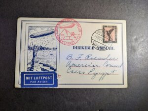 1929 Germany Airmail Graf Zeppelin LZ 127 Cover Friedrichshafen to Cairo Egypt