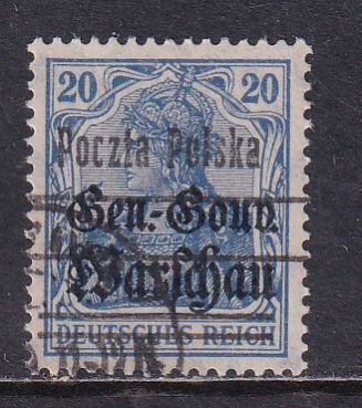 Poland 1918 Sc 21 Occupation Issue Overprint Surcharged Stamp CTO