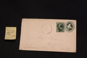 Scott 158 or 184 & U163 cover to Oxford NY (#1776)