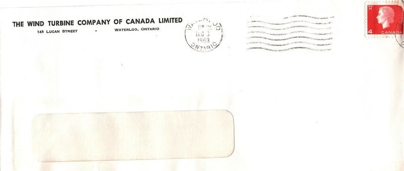 VINTAGE COMPANY STATIONERY ENVELOPE THE WIND TURBINE COMPANY OF CANADA LIMITED