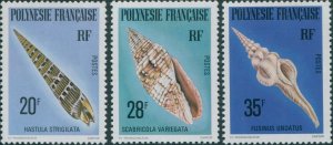 French Polynesia 1979 Sc#323-325,SG307-309 Sea Shells set MNH