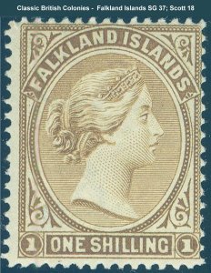 Falkland Islands Scott 18, SG 37 - LH