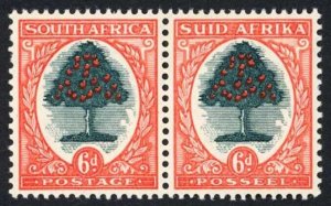 South Africa 1933-48 SG.61d 6d green and red-orange die III UM cat 20 pounds